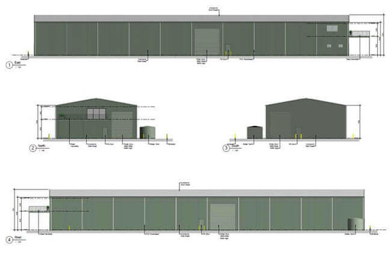 système de revêtement de la construction ENV d'entrepôt de cadre en acier de longueur de 12m